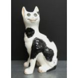 Griselda Hill Pottery Wemyss Ware black cat, 34cm high