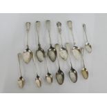 A collection of 19th and 20th century silver teaspoons with mixed hallmarks (a lot)