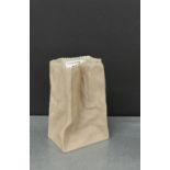 Rosenthal bisque pottery vase in the form of a paper bag, 16cm high