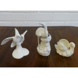 Royal Doulton Images of Nature figure 'Always and Forever' together with two earthenware white