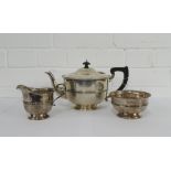 George V silver three piece teaset with makers marks for Adie Brothers, Birmingham 1933 (3)