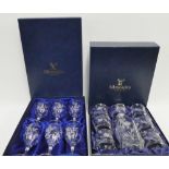 Boxed set of Gleneagles crystal whisky tumblers and decanter together with wine glasses, (a lot)