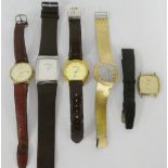 Collection of Gents wristwatches to include a 9 carat gold cased Sovereign watch and a Skagen