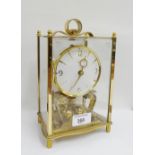 Kundo brass and glass cased mantle clock