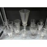 Quantity of various 19th century and later drinking glasses, (14)