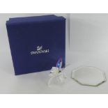 Swarovski crystal butterfly complete with its box and glass stand