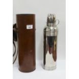 Vintage thermos flask in leather fitted case