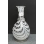 Nailsea style glass carafe, 24cm high