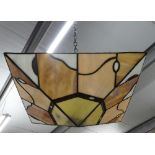 A pair of stained glass light fittings of square form, (2)