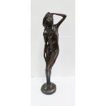 Bronze female figure, 35cm high