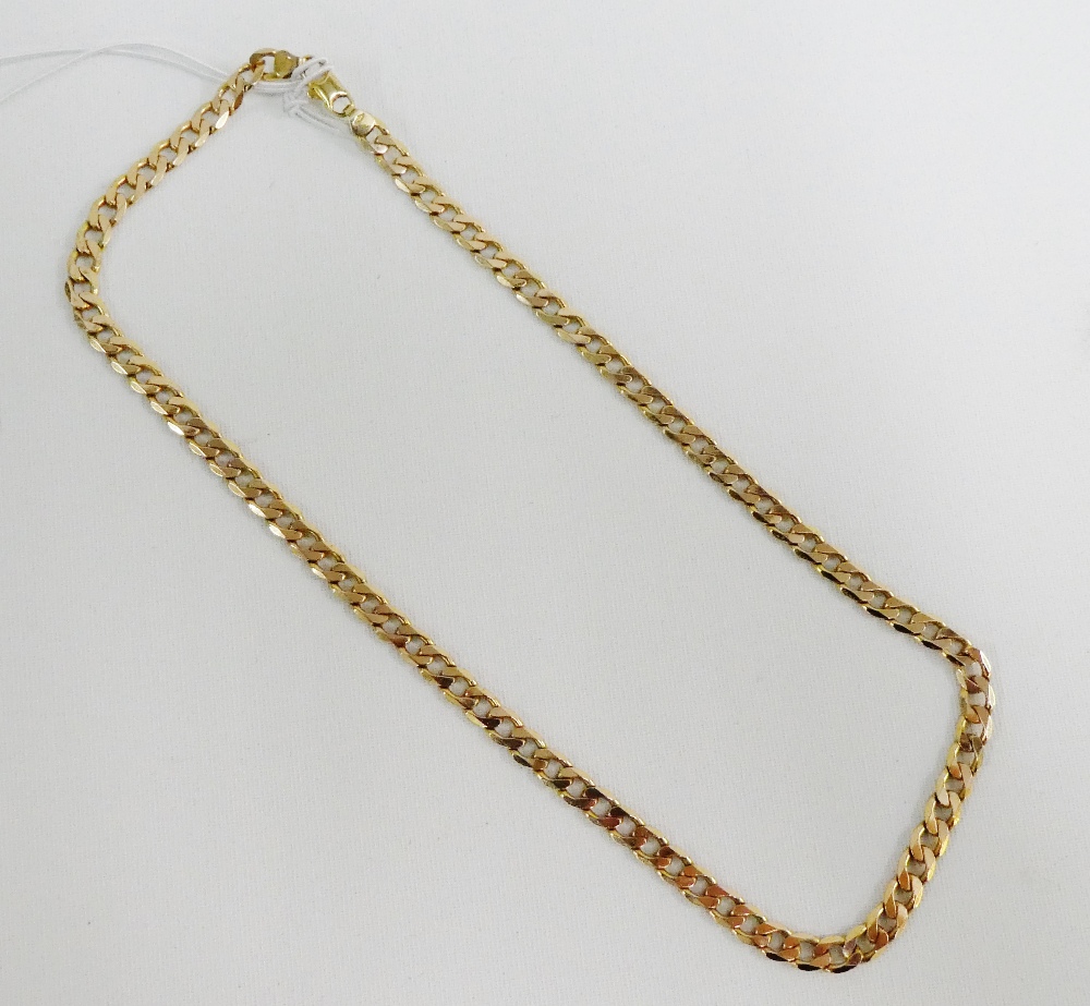 9 carat gold curb chain necklace, stamped 375, 45cm long