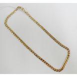 9 carat gold curb chain necklace, stamped 375, 45cm long