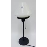 Modern table lamp with white opaline glass shade, 55cm high