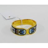 Michaela Frey Team gold plated and hinged bangle with enamel panels