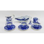 Blue and white wares to include a Mason's octagonal jug, Spode's Italian coffee cans and saucers,