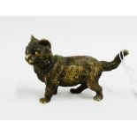 Austrian bronze cat, modelled standing, the tail and underbelly stamped Geschutzt, 8 x 12cm long