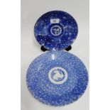 Two Chinese blue and white plates, largest diameter 25cm, (2)