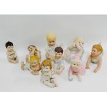 Nine various piano baby's (9)