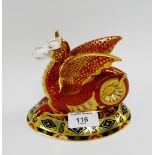 Royal Crown Derby Imari patterned porcelain Wessex Wyvern limited edition paperweight numbers 943/