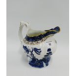 Booths Real Old Willow blue and white 'Willow' patterned jug, 18cm high