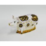 Royal Doulton Imari patterned limited edition porcelain 'Spotty Pig' paperweight with gold