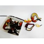 A collection of 19th and early 20th century pipes to include three with Meerschaum carved bowls, a