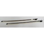 Two violin bows, (2)