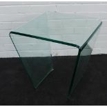 Contemporary glass side table, 50 x 50cm