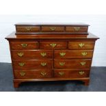 Contemporary American cherrywood and inlaid chest with three short drawers above six long drawers on