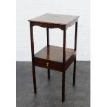 Georgian wash stand / bedside with a pull out drawer, shaped apron and undertier, 81 x 38cm