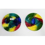 Two Wemyss 'Jazzy' patterned plates, 20cm diameter, (2)