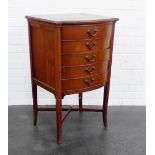 Mahogany five drawer music cabinet, on square tapering supports, 88 x 54cm