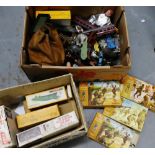 Two cartons containing a quantity of vintage 1970's and later Airfix models, toy soldiers etc., (a