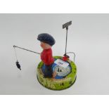 Mettoy 'Billy the Fisherman' 1950's tin plate toy, 13cm high