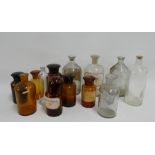 Quantity of vintage glass chemist bottles and jars (a lot)