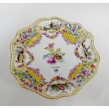 19th century Meissen cabinet plate with pierced floral encrusted borders, decorated with flowers