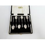 Set of six celtic patterned silver teaspoons, Birmingham 1961, makers mark CH (6)