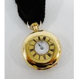 Lady's 18 carat gold cased half hunter fob watch
