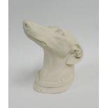 Copeland Parian ware stirrup cup of large proportions, modelled as a Greyhound head, circa. 1865,