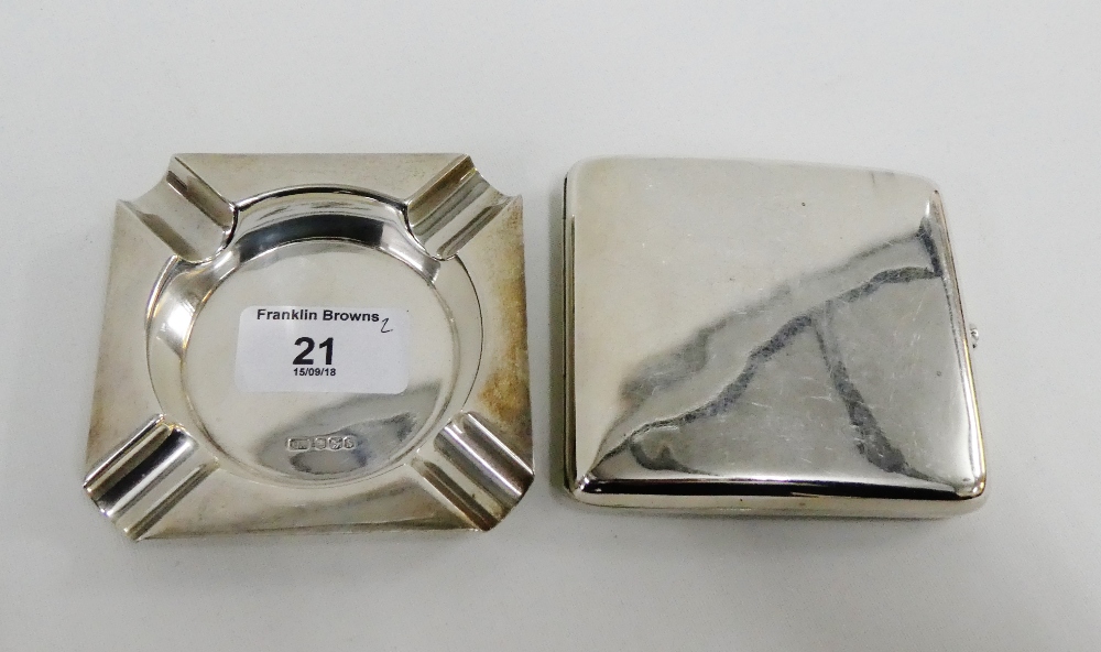 George VI silver cigarette case by Deakin & Francis, Birmingham 1942 together with a silver