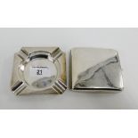 George VI silver cigarette case by Deakin & Francis, Birmingham 1942 together with a silver