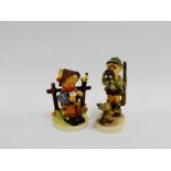 Two Hummel figures to include 'Good Hunting' and 'She Loves me, she loves me not', (2)