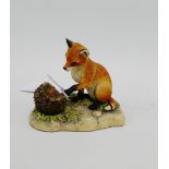 Border Fine Arts 'Fox Cub and Hedgehog' figure group, 10cm wide