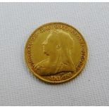 Queen Victoria gold half sovereign, dated 1894.