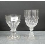 Knop stemmed glass rummer and another, (2)