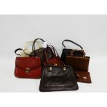 Selection of eight ladies leather handbags, (8)