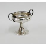 Edwardian silver twin handled pedestal bowl with maker marks for William Hair Haseler Birmingham