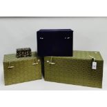 Collection of Chinese fabric covered boxes, (4)