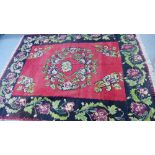 Large floral patterned Kelim rug, 330 x 248cm