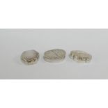 Three contemporary silver pill boxes (3)